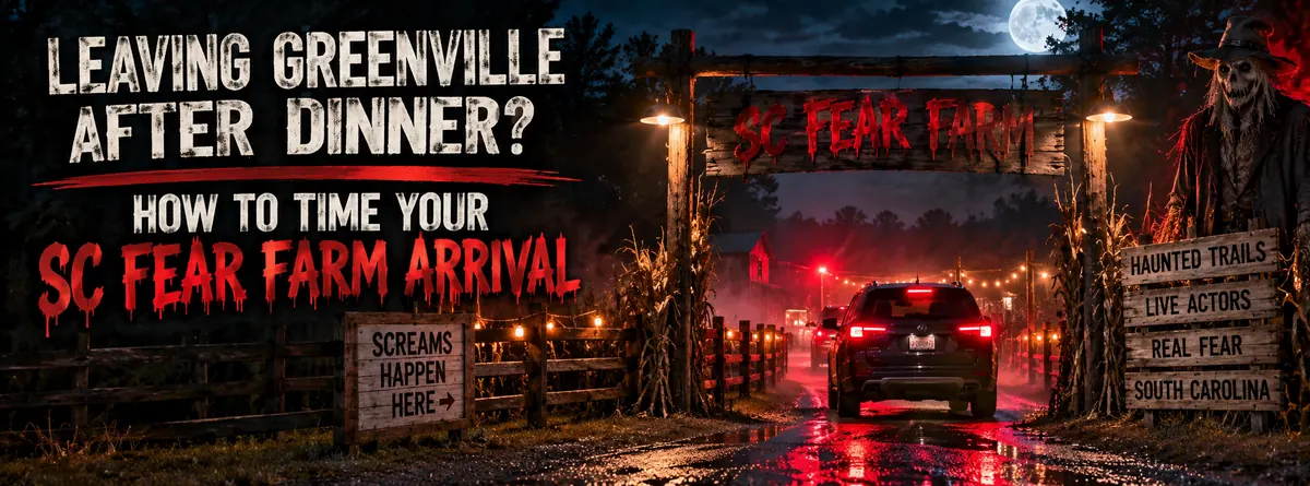 Night drive from Greenville toward SC Fear Farm in Blacksburg