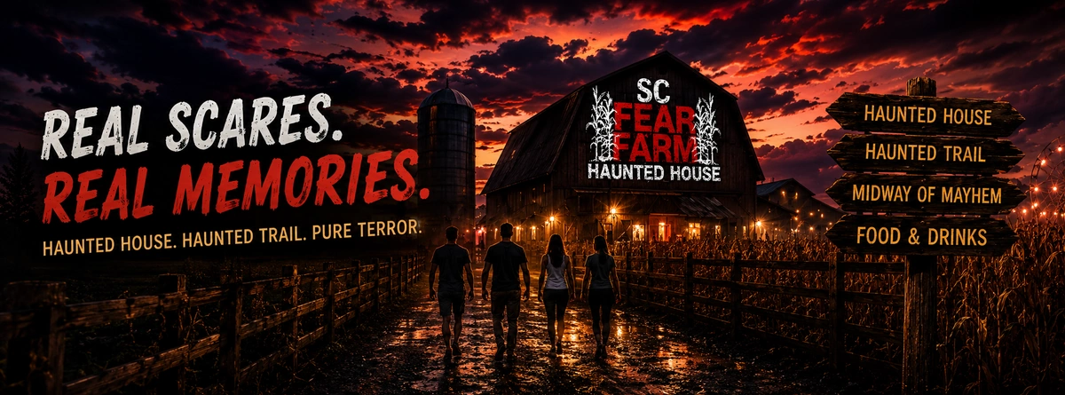 Dark haunted farmhouse scene illustrating why Clover horror fans head toward Blacksburg for Halloween
