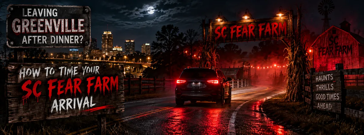 Nighttime route from Greenville toward SC Fear Farm in Blacksburg