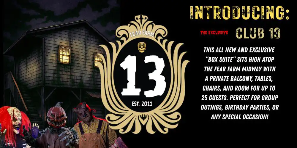 Club 13 private haunted house experience at SC Fear Farm