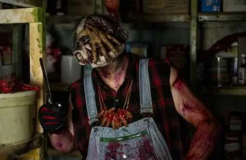 Kletus haunted house character at SC Fear Farm
