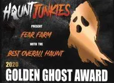 2020 Golden Ghost haunted attraction award for SC Fear Farm