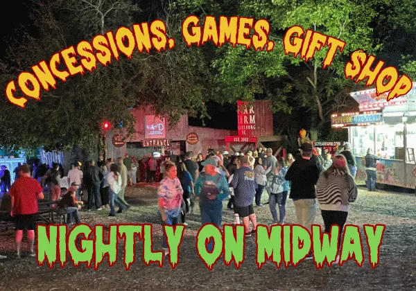 Concessions, Games, Gift Shop SC Fear Farm midway concessions games and gift shop tickets